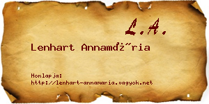 Lenhart Annamária névjegykártya